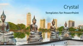  Presentation with sri lanka - Beautiful theme featuring seema malaka temple on beira backdrop and a  colored foreground