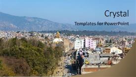  Presentation with stupa - Slides enhanced with seen from a vantage point background and a light blue colored foreground