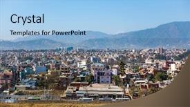  Presentation with kathmandu - PPT layouts featuring seen from a vantage point background and a light blue colored foreground