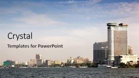  Presentation with nile river - Cool new PPT theme with seen from the nile backdrop and a lemonade colored foreground