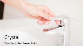  Presentation with water tap - Presentation theme enhanced with seen opening the water tap background and a white colored foreground