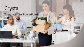  Presentation with loss - Cool new theme with sees - business firing and job loss backdrop and a light gray colored foreground
