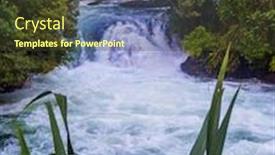  Presentation with country photo - Slide deck enhanced with seething-powerful-waterfall background and a tawny brown colored foreground