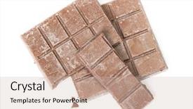  Presentation with white chocolate - Audience pleasing presentation theme consisting of segments - close up of segment chocolate backdrop and a soft green colored foreground