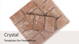  Presentation with white chocolate - Beautiful presentation theme featuring segments - close up of segment chocolate backdrop and a mint green colored foreground