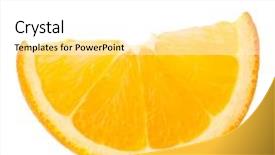  Presentation with orange fruit - Amazing PPT theme having segments - one orange fruit segment backdrop and a white colored foreground