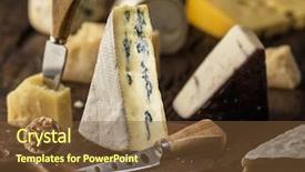  Presentation with blue cheese - Colorful slide set enhanced with segments - segment of blue cheese backdrop and a tawny brown colored foreground