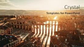  Presentation with aqueduct - Presentation with segovia-ancient-roman-aqueduct-aerial background and a lemonade colored foreground