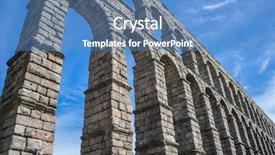  Presentation with aqueduct - Colorful theme enhanced with segovia architectural monument declared patrimony backdrop and a teal colored foreground
