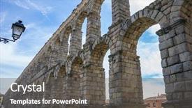 Presentation with aqueduct - Amazing theme having segovia architectural monument declared patrimony backdrop and a dark gray colored foreground