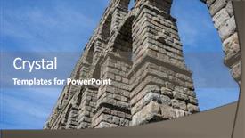  Presentation with aqueduct - Cool new presentation theme with segovia architectural monument declared patrimony backdrop and a gray colored foreground