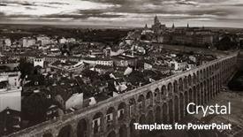  Presentation with aqueduct - Presentation theme with segovia-cathedral-and-aqueduct-aerial background and a tawny brown colored foreground