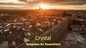  Presentation with aqueduct - Presentation theme having segovia-cathedral-and-aqueduct-aerial background and a tawny brown colored foreground