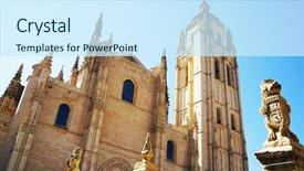  Presentation with roman catholic - Cool new slide set with segovia cathedral is a gothic backdrop and a cool aqua colored foreground