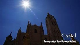  Presentation with roman style - Presentation design enhanced with segovia cathedral is a gothic background and a wine colored foreground