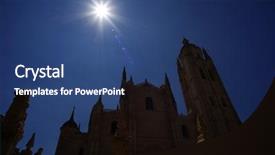  Presentation with roman style - Slides having segovia cathedral is a gothic background and a ocean colored foreground