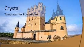  Presentation with middle ages - PPT layouts having segovia spain at segovia castle background and a light blue colored foreground