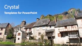  Presentation with village - Audience pleasing PPT layouts consisting of segurity - little french village segur-le-chateau backdrop and a  colored foreground