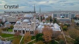  Presentation with church building - Amazing slides having sehzade mosque bir sinan backdrop and a light blue colored foreground