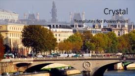  Presentation with paris france - Presentation design enhanced with seine in paris france background and a light blue colored foreground