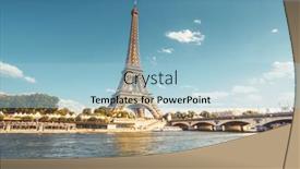  Presentation with eiffel tower - PPT layouts featuring seine-in-paris-with-eiffel background and a light blue colored foreground