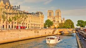  Presentation with notre dame - Slide set enhanced with seine river and notre dame background and a coral colored foreground