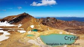  Presentation with seismic - Presentation theme featuring seismic - emerald lakes tongariro national park background and a coral colored foreground