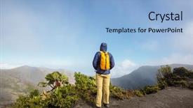  Presentation with central america - Theme consisting of seismic - hike to irazu volcano background and a light blue colored foreground