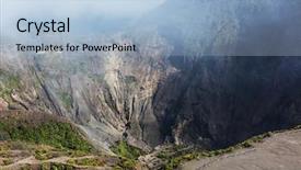  Presentation with central america - Slide set with seismic - hike to irazu volcano background and a light blue colored foreground