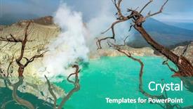  Presentation with seismic - Presentation design consisting of seismic - kawah ijen vulcano java indonesia background and a teal colored foreground