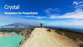  Presentation with java entreprise edition - Presentation with seismic - lake in a crater volcano background and a cobalt blue colored foreground