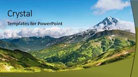  Presentation with landscape - Presentation enhanced with seismic - mountain landscape background and a light blue colored foreground