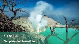  Presentation with seismic - Amazing presentation theme having seismic - sunrise at kawah ijen panoramic backdrop and a teal colored foreground