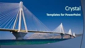  Presentation with corinth - PPT theme having seismic - suspension bridge crossing corinth gulf background and a ocean colored foreground