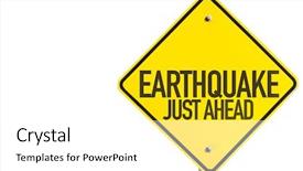  Presentation with seismic waves - PPT theme featuring seismic waves - earthquake sign isolated on white background and a white colored foreground