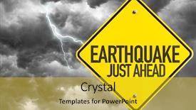  Presentation with seismic waves - Slide set with seismic waves - earthquake sign with bad day background and a gold colored foreground