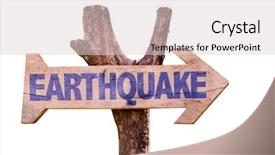  Presentation with seismic waves - Colorful slide set enhanced with seismic waves - earthquake wooden sign isolated backdrop and a lemonade colored foreground