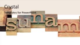  Presentation with tsunami - Amazing presentation design having seismic waves - tsunami - isolated word backdrop and a coral colored foreground