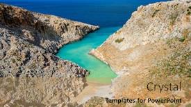  Presentation with beach - Cool new PPT theme with seitan-limania-agiou-stefanou-beach backdrop and a coral colored foreground