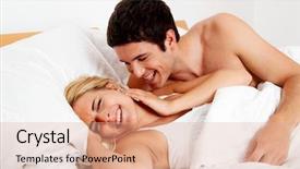  Presentation with joy - Audience pleasing PPT theme consisting of seks - couple has fun in bed backdrop and a coral colored foreground