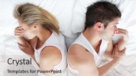  Presentation with marriage - Cool new presentation theme with seks - couple lying separately in bed backdrop and a soft green colored foreground