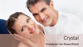 Presentation with married couple - PPT layouts consisting of seks - happy smiling married couple having background and a coral colored foreground