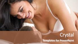  Presentation with young happy couple - Amazing presentation having athletic black man with headphones listening to music in a city park backdrop and a tawny brown colored foreground