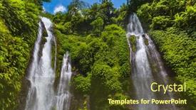  Presentation with bali - Beautiful theme featuring sekumpul-waterfall-on-bali-island backdrop and a tawny brown colored foreground
