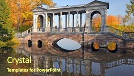  Presentation with russia - PPT theme having sele - bridge in catherine park pushkin background and a tawny brown colored foreground