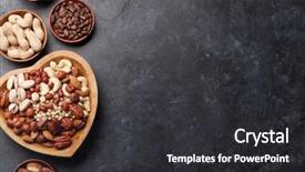  Presentation with hazelnuts - Presentation design consisting of select - various nuts selection peanuts hazelnuts background and a dark gray colored foreground