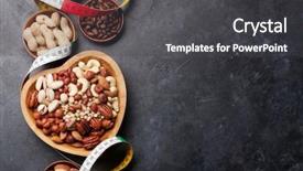  Presentation with hazelnuts - PPT layouts having select - various nuts selection peanuts hazelnuts background and a dark gray colored foreground