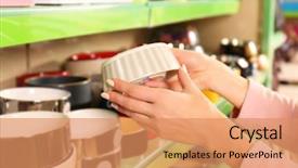  Presentation with bowl - Audience pleasing PPT theme consisting of selecting bowl in pet shop backdrop and a coral colored foreground