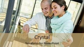  Presentation with catholic couple silhouette of young - Audience pleasing PPT theme consisting of selecting gift at jewelry boutique backdrop and a coral colored foreground