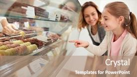  Presentation with pastry cookbook - Presentation theme featuring selection - girl with mother in pastry background and a coral colored foreground